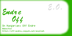 endre off business card